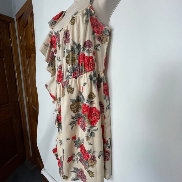 Wet Seal Floral Ruffled One-Shoulder Dress S Cottagecore Romantic Y2K - Picture 6 of 8